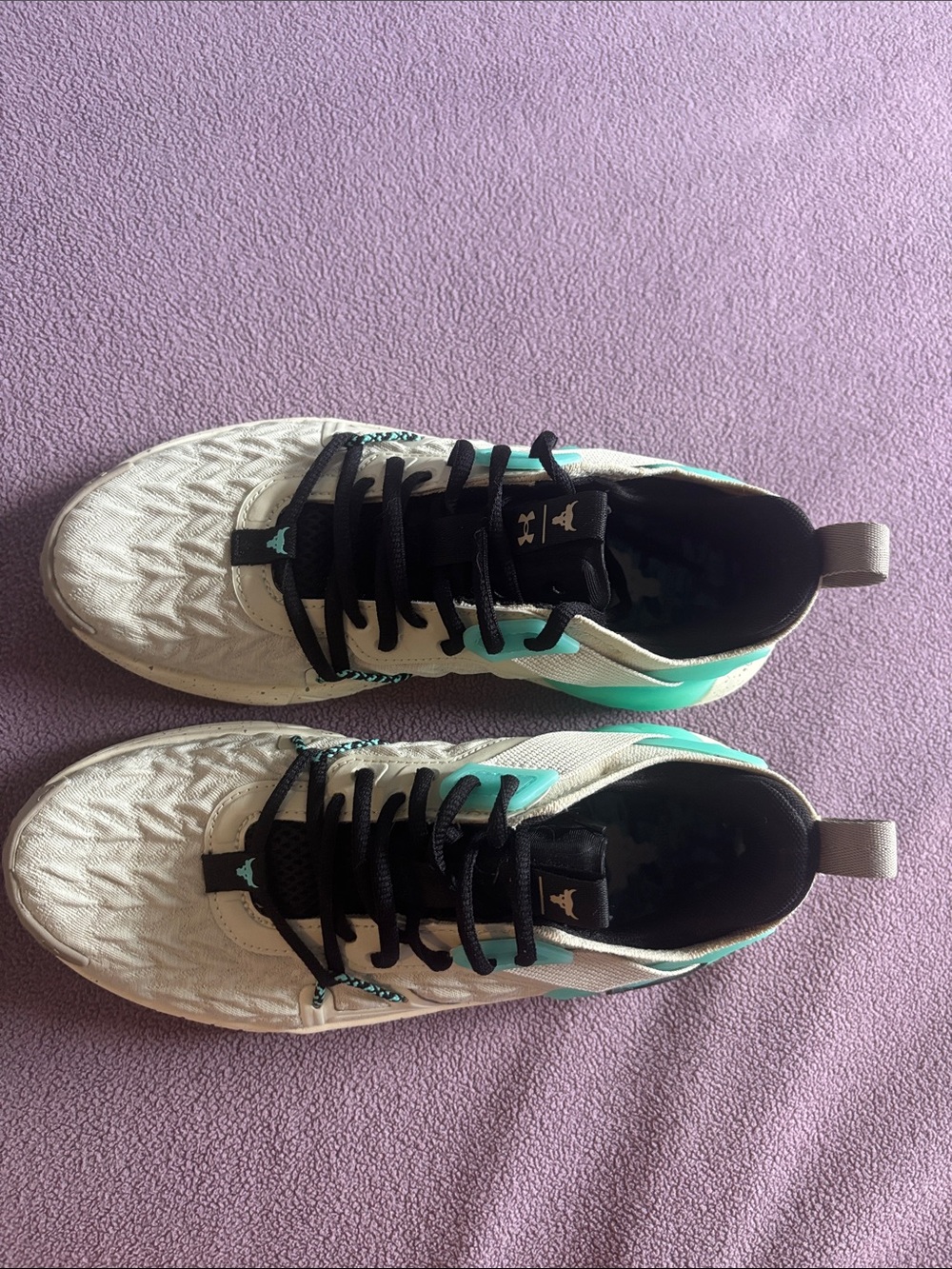 Under Armour White and Teal Women's Athletic Sneakers